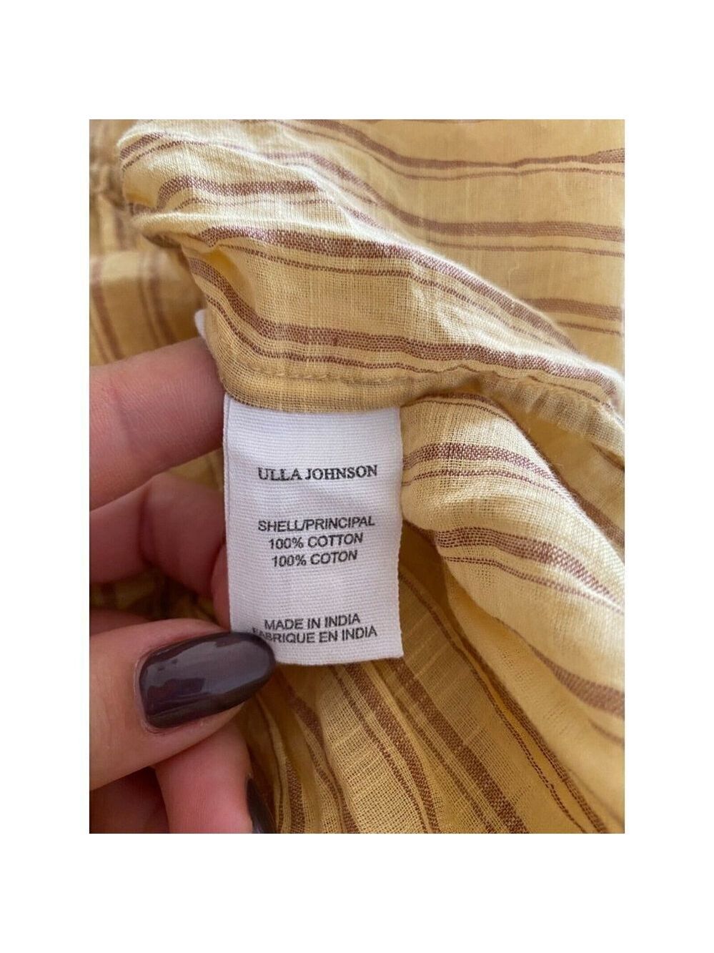 ULLA Johnson BNWOT Blouse "Kalila" V-Neck Stripe Sz 0 Striped Ruffles - Picture 7 of 10
